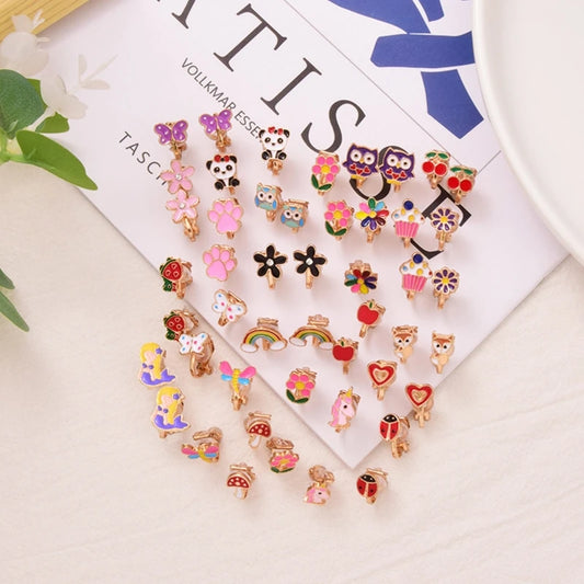 20 Pairs No Pierced Design Earrings | Clip on Earrings | Jewelry Accessory for Girls!