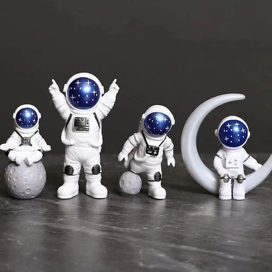 4 pcs Astronaut Figure Statue | Spaceman Figurine Sculpture