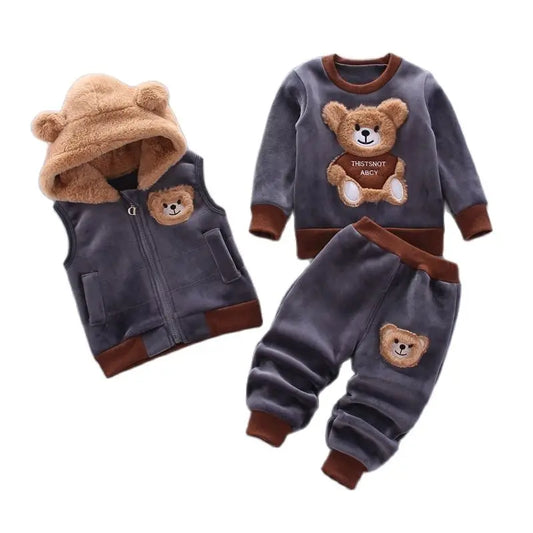 3PCS Children Hooded Outfits | Kids Warm Costume Suit